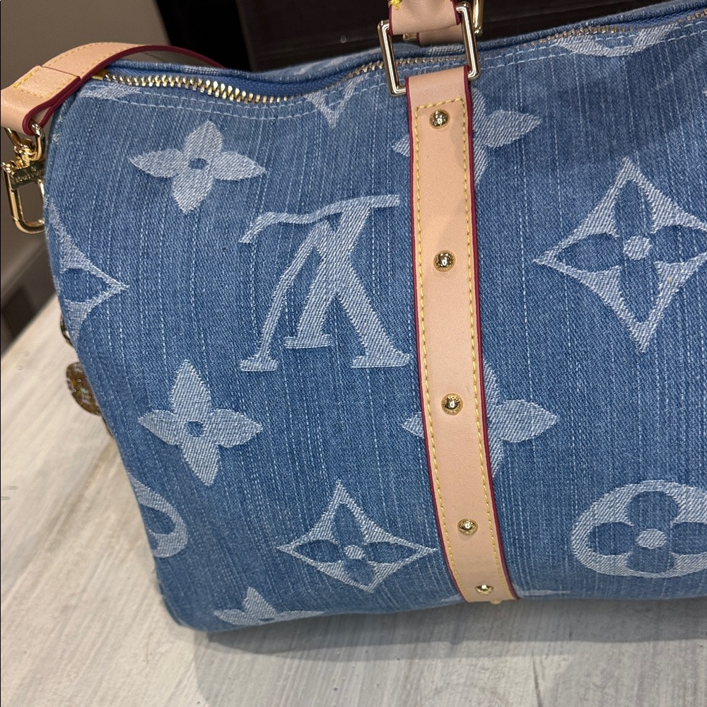 Source Unknown Denim Monogram Keepall Bandouliere… - image 8